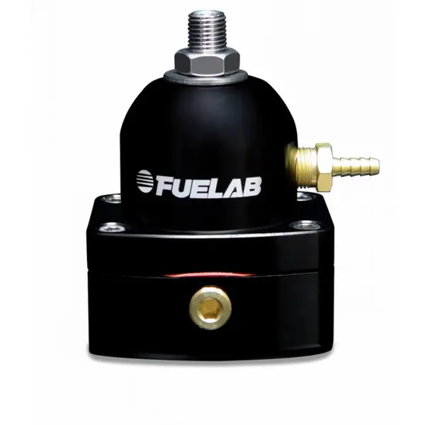 FUELAB 51503-1 Fuel Pressure Regulator Carbureted (4-12 psi, 10AN-In, 6AN-Out) Black