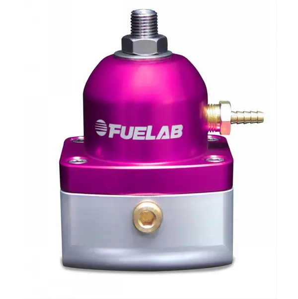 FUELAB 53501-4 Mini Fuel Pressure Regulator EFI (25-90 psi, 6AN-In, 6AN-Out) Purple