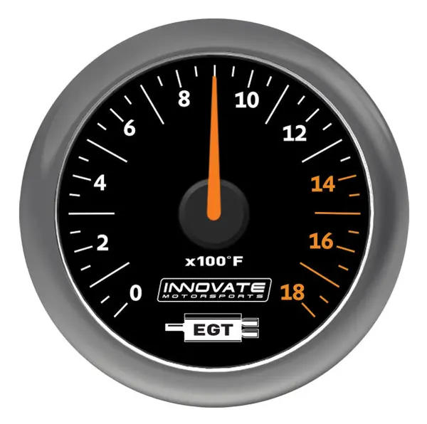 INNOVATE 38650 MTX Analog; Exhaust Gas Temperature (EGT) Gauge Kit; Black Dial