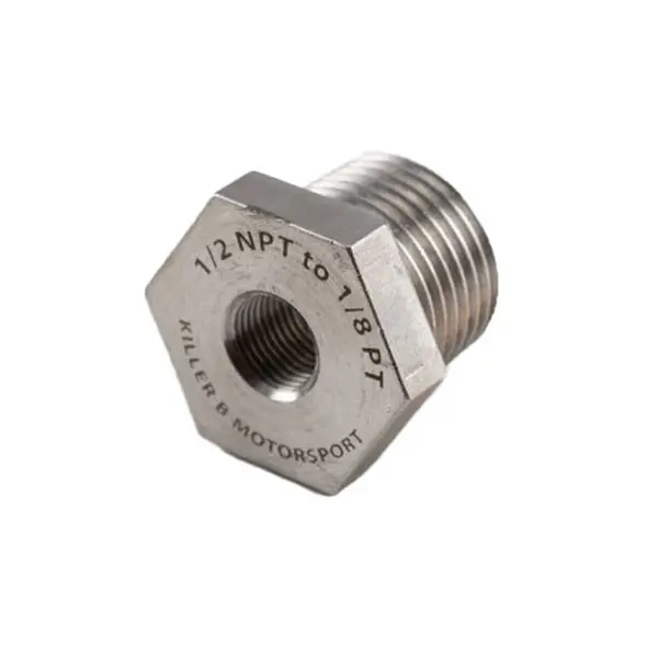 KILLER B Motorsport NPTPT Oil Temperature Sensor Adapter 1/2NPT to 1/8PT