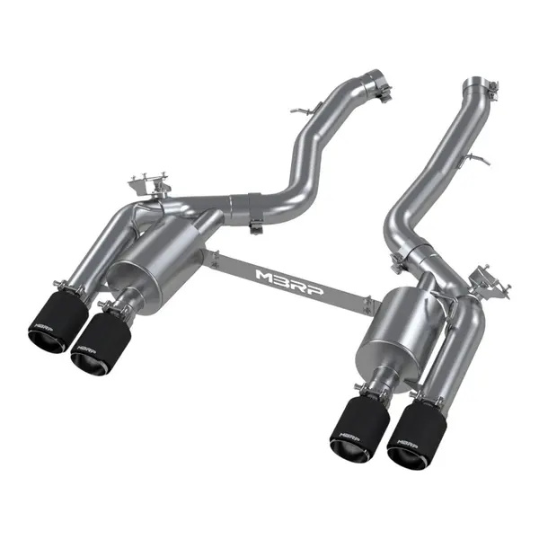 MBRP S45023CF Resonator-Back 3" Armor Pro (T304 Stainless Steel / Dual Rear with Carbon Tips) for BMW M2 Competition (F87) 2019-2021