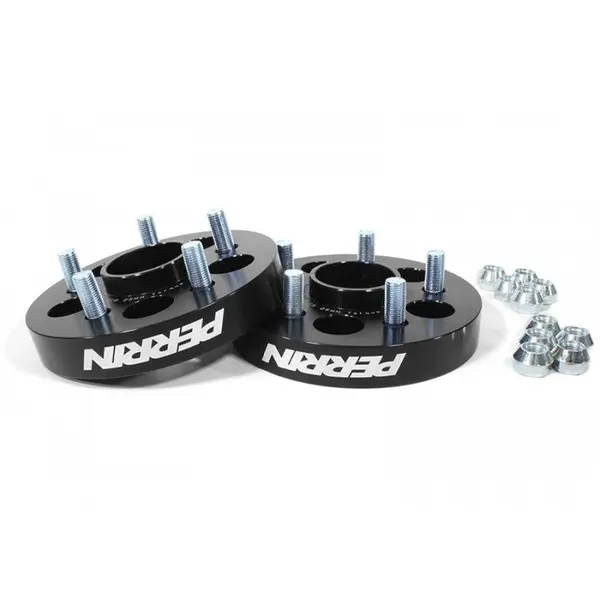 PERRIN PSP-WHL-031BK Wheel Spacers 30mm DRM Style for 02-14 WRX or 5-100, 56mm Hub Black Anodized