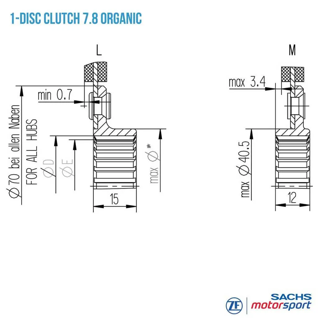 SACHS PERFORMANCE 881864001279 Clutch Disc RCS 180-O7.8