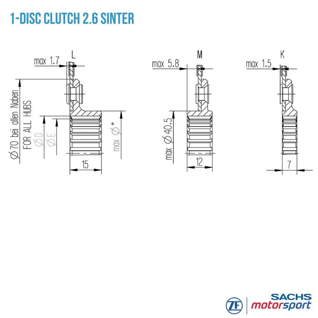 SACHS PERFORMANCE 881864001939 Clutch Disc RCS 184-S2.6