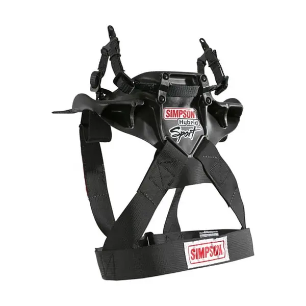 Simpson HS.LRG.11.M61.FIA Neck Restraint Hybrid Sport LARGE Adjustable sliding tether w/ M61 quick release helmet anchors