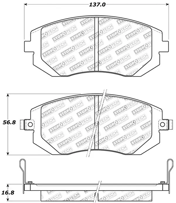 STOPTECH 309.09290 Front Sport Brake Pads with Shims & Hardware SAAB/SUBARU 9-2X/Baja/Forester/Impreza 2001-2015