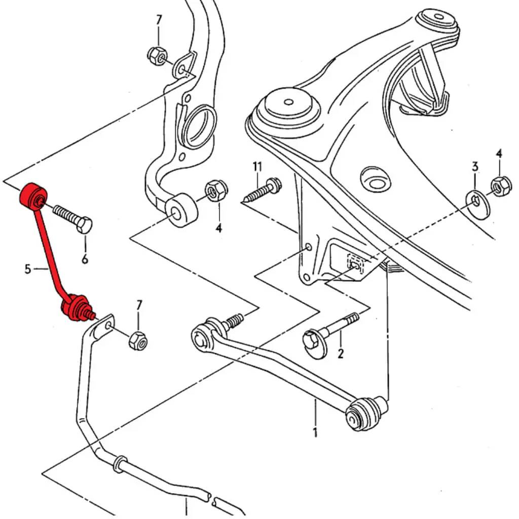 VERKLINE ELA-012 Sway Bar End Links Rear Kit for AUDI RS4 / S4