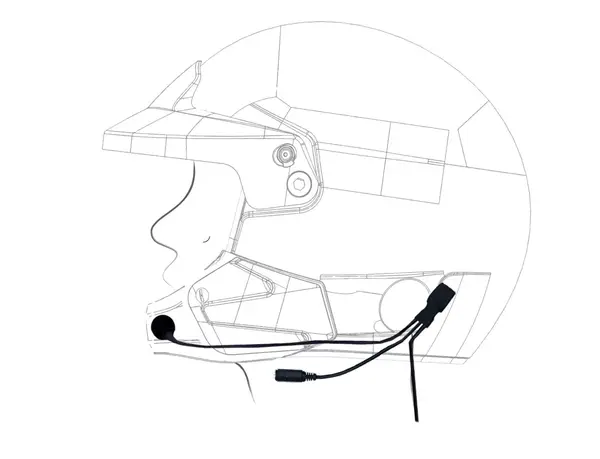 ZERONOISE 6300003 Radio helmet kit for Jet helmet with half chin bar, Female Nexus 4 PIN, with Earcups