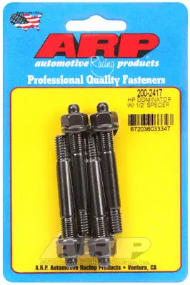 ARP 200-2417 Carburetor Stud Kit HP Dominator. w/ 1/2" spacer. 8740. hex