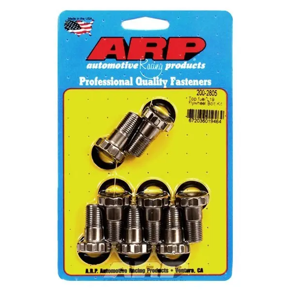 ARP 200-2805 Flywheel Bolt Kit for Top fuel. L19. 8 pieces w/ washers