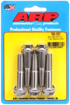 ARP 763-1007 Metric Thread Bolt Kit M10 x 1.25 x 50 hex SS bolts