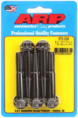 ARP 673-1008 Metric Thread Bolt Kit M10 x 1.25 x 60 12pt black oxide bolts