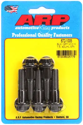 ARP 672-1005 Metric Thread Bolt Kit M10 x 1.50 x 40 12pt black oxide bolts