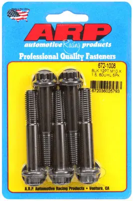 ARP 672-1008 Metric Thread Bolt Kit M10 x 1.50 x 60 12pt black oxide bolts