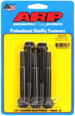 ARP 672-1010 Metric Thread Bolt Kit M10 x 1.50 x 80 12pt black oxide bolts