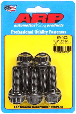 ARP 674-1003 Metric Thread Bolt Kit M12 x 1.50 x 35 12pt black oxide bolts