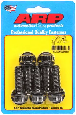 ARP 675-1003 Metric Thread Bolt Kit M12 X 1.75 X 35 12pt black oxide bolts