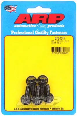 ARP 670-1017 Metric Thread Bolt Kit M6 x 1.00 x 16 12pt black oxide bolts