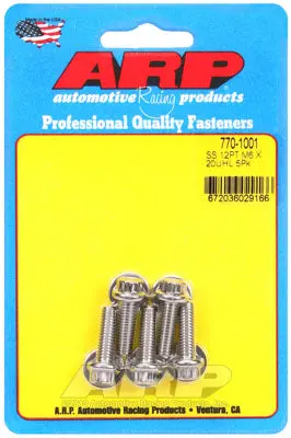 ARP 770-1001 Metric Thread Bolt Kit M6 x 1.00 x 20 12pt SS bolts