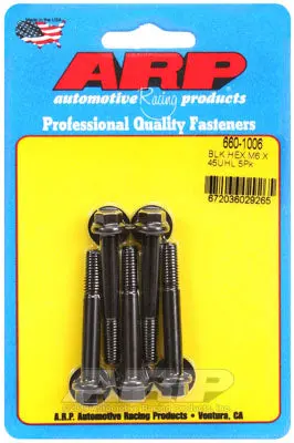 ARP 660-1006 Metric Thread Bolt Kit M6 x 1.00 x 45 hex black oxide bolts
