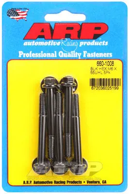 ARP 660-1008 Metric Thread Bolt Kit M6 x 1.00 x 55 hex black oxide bolts