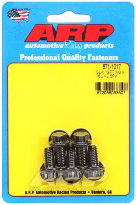 ARP 671-1017 Metric Thread Bolt Kit M8 x 1.25 x 16mm 12pt black oxide bolts