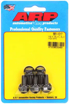 ARP 661-1017 Metric Thread Bolt Kit M8 x 1.25 x 16mm hex black oxide bolts