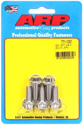 ARP 771-1001 Metric Thread Bolt Kit M8 x 1.25 x 20 12pt SS bolts