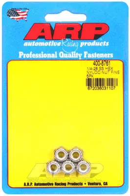 ARP 400-8761 Nut Kit 1/4"-28 SS fine nyloc hex