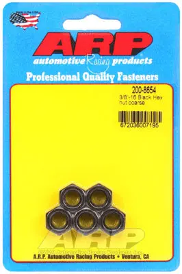 ARP 200-8654 Nut Kit 3/8-16" black coarse hex
