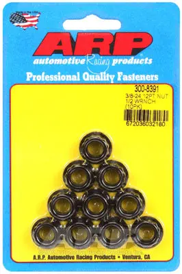 ARP 300-8391 Nut Kit 3/8-24. 1/2 socket 12pt