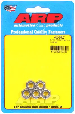 ARP 400-8652 Nut Kit 5/16"-18 SS coarse hex