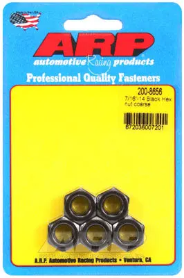 ARP 200-8656 Nut Kit 7/16"-14 black coarse hex