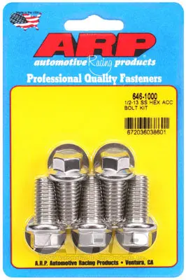 ARP 646-1000 SAE Bolt Kit 1/2-13 X 1.000 hex SS bolts