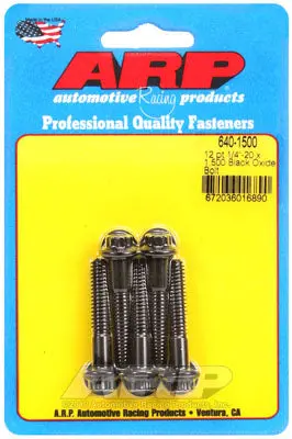 ARP 640-1500 SAE Bolt Kit 1/4-20 x 1.500 12pt black oxide bolts