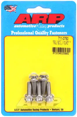 ARP 711-0750 SAE Bolt Kit 1/4-28 x .750 12pt SS bolts