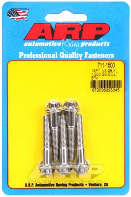 ARP 711-1500 SAE Bolt Kit 1/4-28 x 1.500 12pt SS bolts