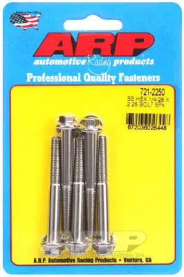 ARP 721-2250 SAE Bolt Kit 1/4-28 x 2.250 hex SS bolts