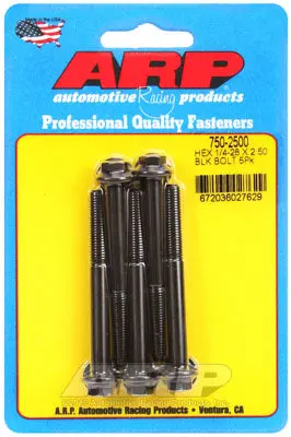 ARP 750-2500 SAE Bolt Kit 1/4-28 x 2.500 hex black oxide bolts