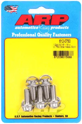 ARP 612-0750 SAE Bolt Kit 5/16-18 x 0.750 12pt SS bolts