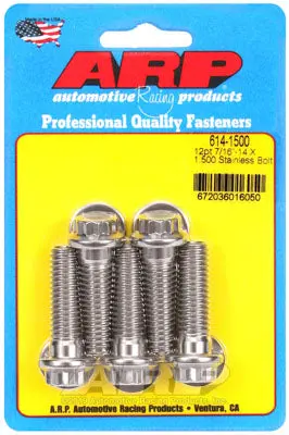 ARP 614-1500 SAE Bolt Kit 7/16-14 X 1.500 12pt 1/2 wrenching SS bolts