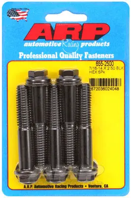 ARP 655-2500 SAE Bolt Kit 7/16-14 X 2.500 hex 1/2 wrenching black oxide bolts