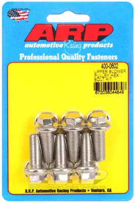 ARP 400-0602 Upper Blower Pulley Bolt Kit for Hex
