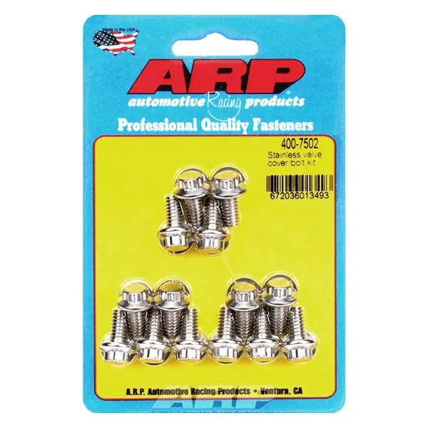 ARP 400-7502 Valve Cover Bolt Kit for Stamped steel covers. SS. 12pt