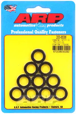 ARP 200-8536 Washer Kit M12 ID .750" OD black oxide washers