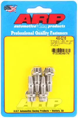 ARP 400-3216 Water Pump Pulley Stud Kit 5/16-24 X 1.250˝. ARP Stainless. polished. 12pt