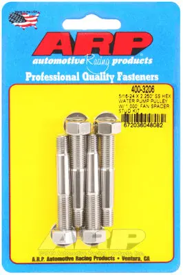 ARP 400-3206 Water Pump Pulley Stud Kit 5/16-24 X 2.250˝. ARP Stainless. polished. hex