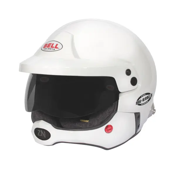 BELL 1346211 Open-Face Helmet MAG-10 Rally Pro HANS, White, FIA 8859-2024 / SA2020