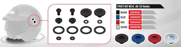 BELL 2020202 Pivot kit M10 (all 10 series helmets), blue