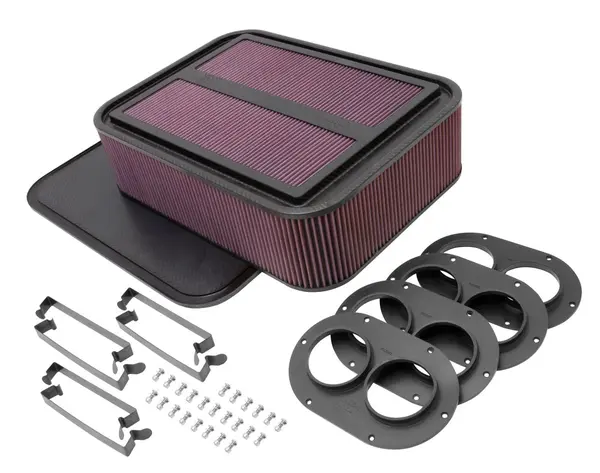 K&N 100-8593 Custom Racing Assembly GEN 2; CARBON FIBER, 4" AIR BOX LGE W/2.75" AIR HORN